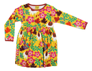 Autumn Yellow - L/S Dress with Gathered Skirt (12-13 years PLUS Adult S)
