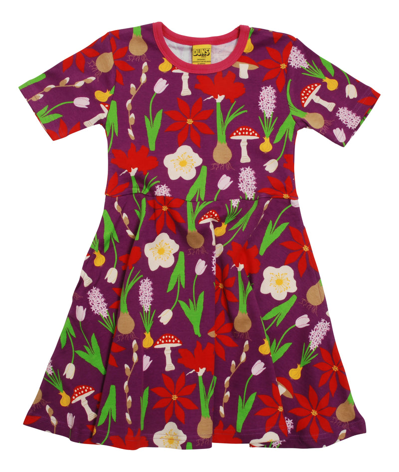 Skater Dress - Flower - Short Sleeve  (4-5 & 8-12 years)