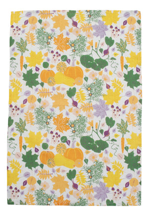 Fall Flowers - Purple Tea Towel