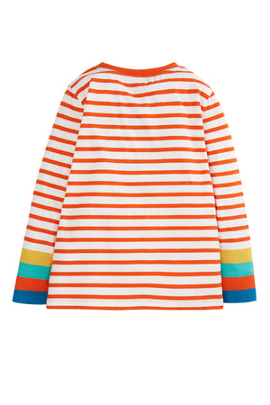 Mylor Striped Top - Tiger Orange (2-3 years)