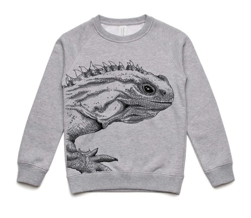 Tuatara (Grey Marle) Sweatshirt (4 & 8 years)