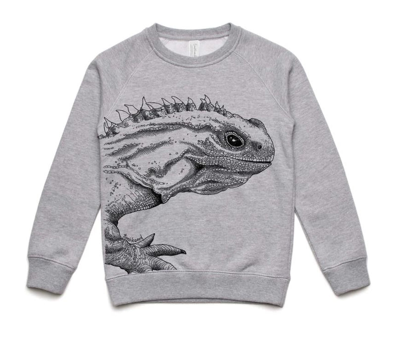 Tuatara (Grey Marle) Sweatshirt (4 - 12 years)